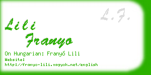lili franyo business card