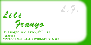 lili franyo business card